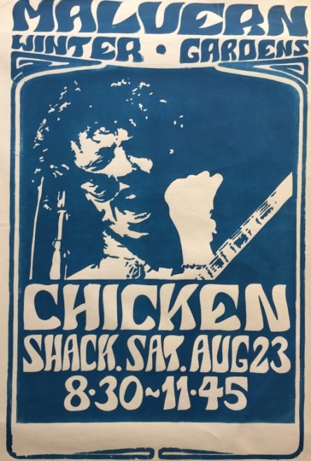 Poster for Chicken Shack at Malvern Winter Gardens, 23 August 1969 | Severn Promotions