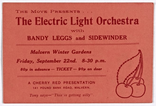 Poster for Electric Light Orchestra at Malvern Winter Gardens, 22 September 1972 | Cherry Red Promotions