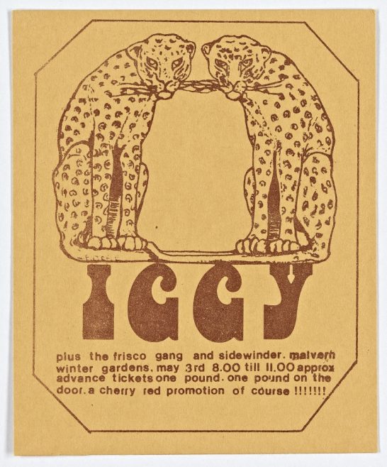 Ticket for Iggy Pop and the Stooges at Malvern Winter Gardens, 03 May 1974 | Cherry Red Promotions