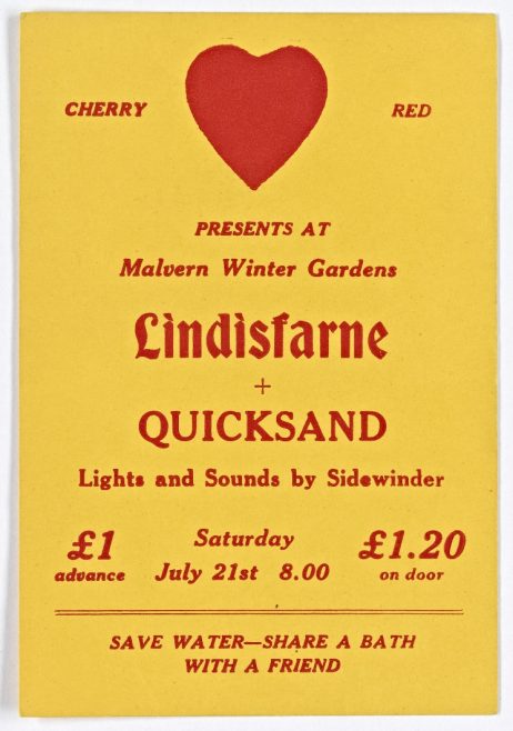 Ticket for Lindisfarne at Malvern Winter Gardens, 21 July 1973 | Cherry Red Promotions