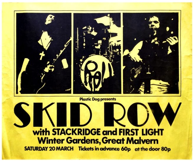 Poster for Skid Row at Malvern Winter Gardens, 20 March 1971 | Plastic Dog Promotions