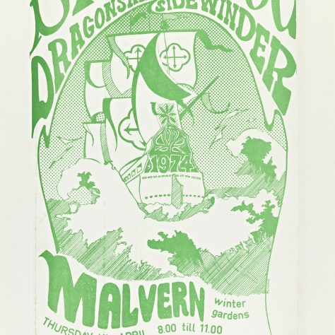 Flyer for Stackridge at Malvern Winter Gardens, 04 April 1974 | Cherry Red Promotions