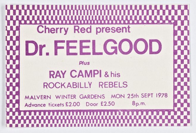 Ticket for Dr Feelgood at Malvern Winter Gardens, 25 September 1978