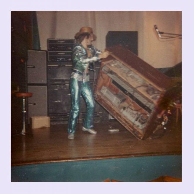 Photograph of Keith Emerson of Emerson, Lake and Palmer, playing at Malvern Winter Gardens, 19 September 1970