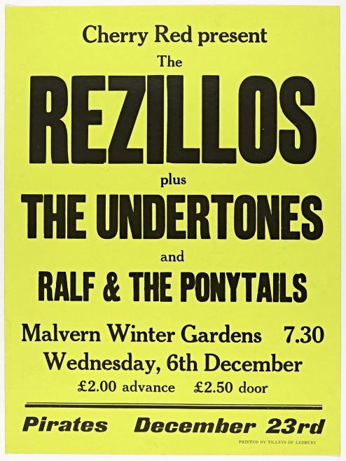 Poster for Rezillos at Malvern Winter Gardens | Cherry Red Promotions