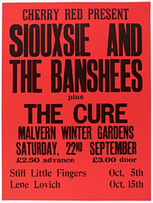 Poster for Siouxsie and The Banshees at Malvern Winter Gardens | Cherry Red Promotions
